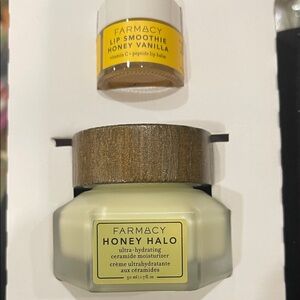 New! Farmacy Full Size Honey Halo and Lip Smoothie GLOW UP Set -Boxed